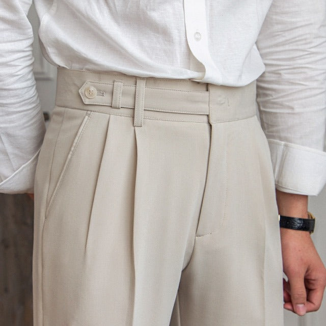 Herren Straight Fit Bundfaltenhose | Maßgeschneiderte Formelle Hose