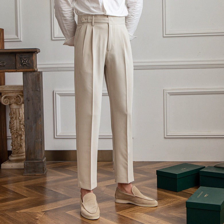 Herren Straight Fit Bundfaltenhose | Maßgeschneiderte Formelle Hose