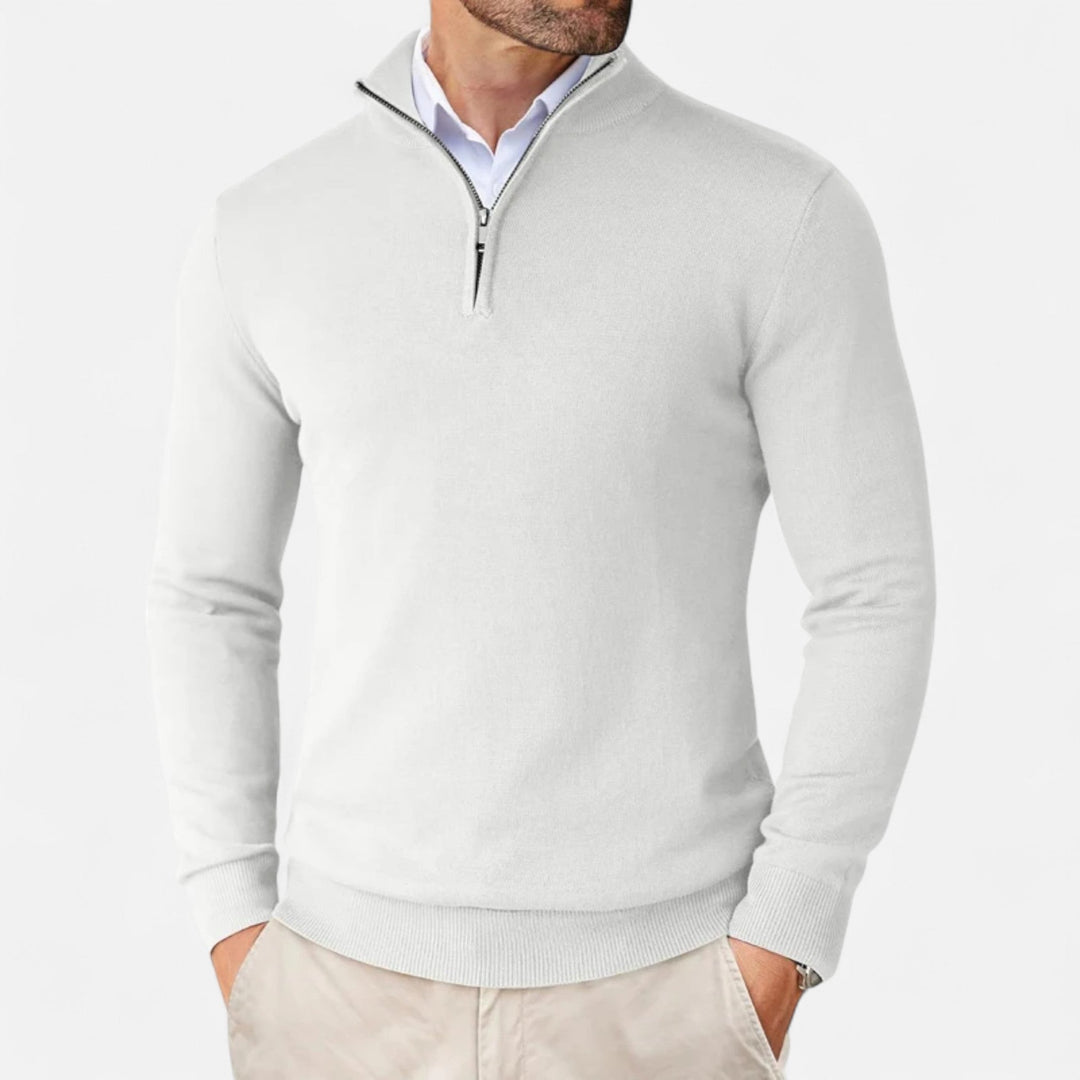 Herren Strickpullover mit Viertelreißverschluss | Lässig