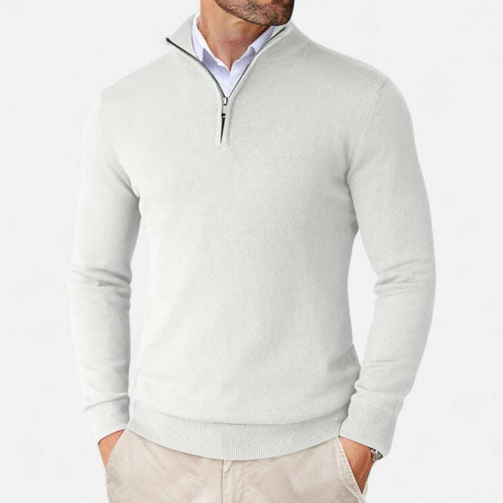 Herren Strickpullover mit Viertelreißverschluss | Lässig