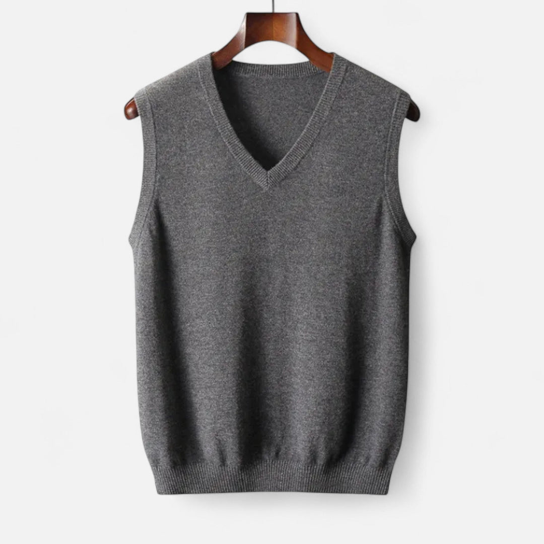 Herren V-Ausschnitt Ärmellose Strickpullover Weste | Lässig