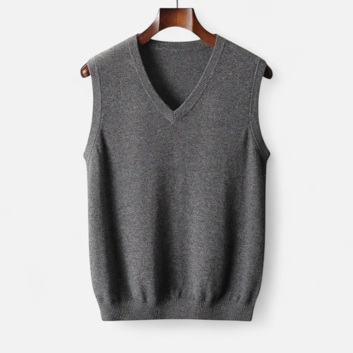 Herren V-Ausschnitt Ärmellose Strickpullover Weste | Lässig