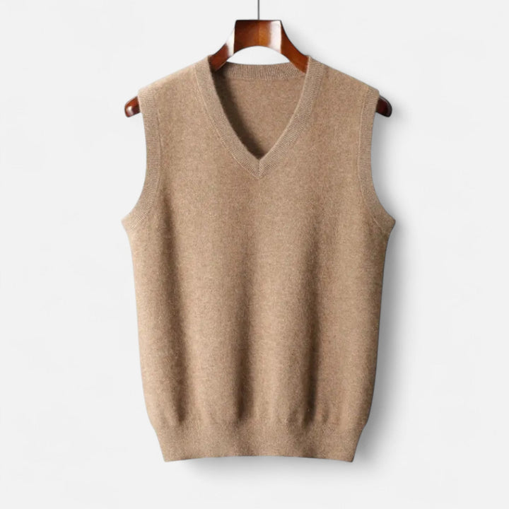 Herren V-Ausschnitt Ärmellose Strickpullover Weste | Lässig