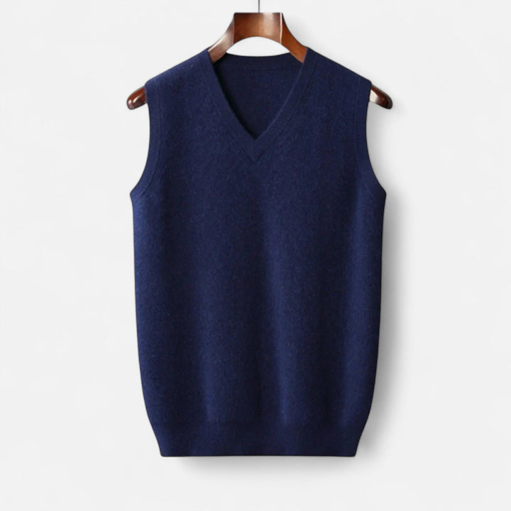 Herren V-Ausschnitt Ärmellose Strickpullover Weste | Lässig