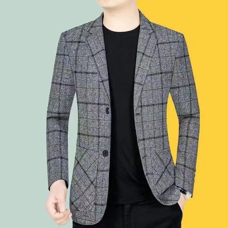 Men's Checkered Blazer | Classic Check Pattern and Tailored Fit | Smart Casual Elegance