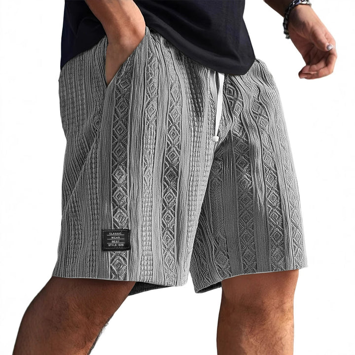 Men's Summer Shorts | Drawstring Waist and Textured Pattern | Casual Leisure Look