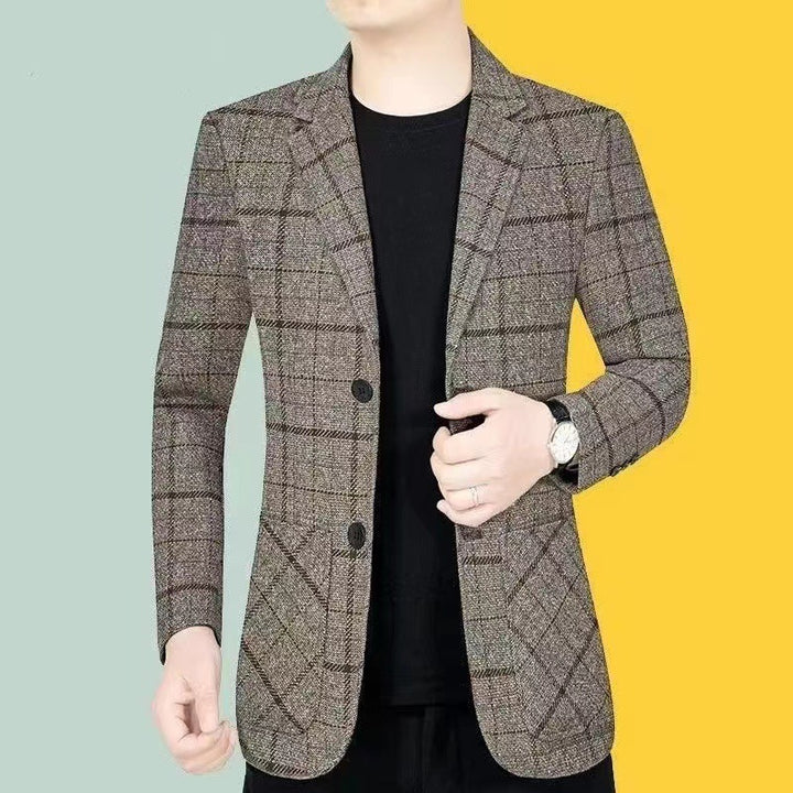 Men's Checkered Blazer | Classic Check Pattern and Tailored Fit | Smart Casual Elegance