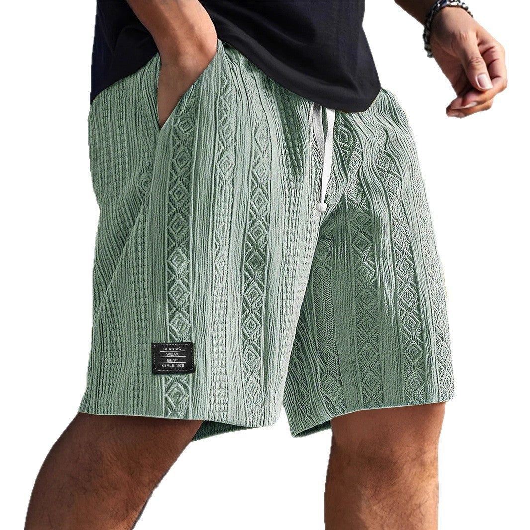 Men's Summer Shorts | Drawstring Waist and Textured Pattern | Casual Leisure Look