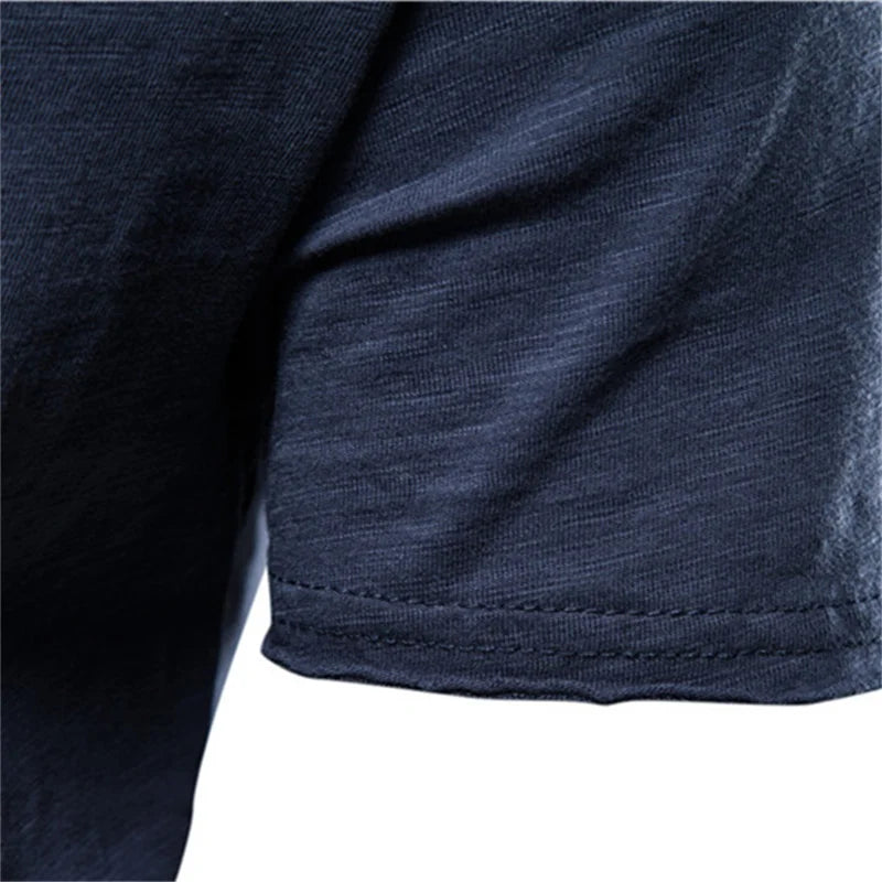 Herren Tailliertes T-Shirt Rundhalsausschnitt Kurzer Ärmel Einfarbiges T-Shirt | Alltag