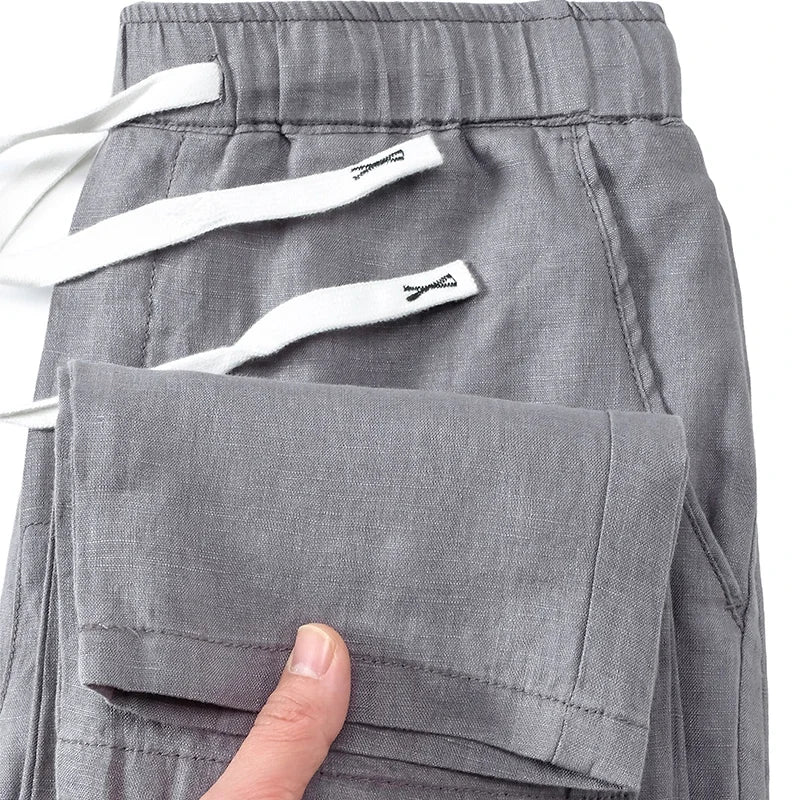 Herren Reisehose mit Kordelzug | Gerade Beine und Praktische Taschen | Komfort für Jeden Tag