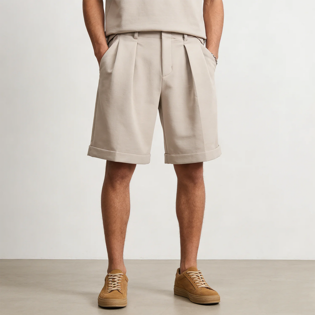 Men's Old Money Shorts – Wide Leg, Elastic Waist, Relaxed Fit