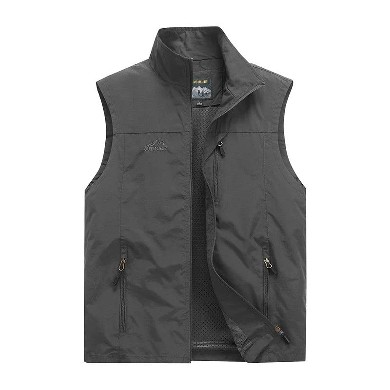 Men's Outdoor Vest | Stand Collar and Full-Length Zipper | Versatile Casual Style