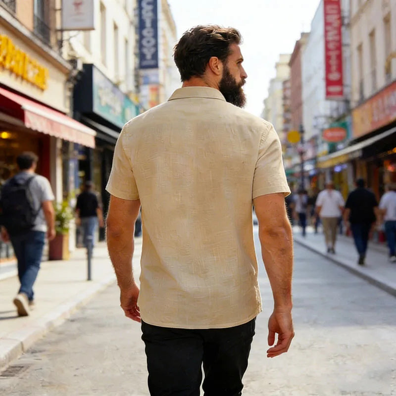 Herren Kurzarmhemd | Klassischer Kragen und Brusttasche | Lässiger Sommerstil