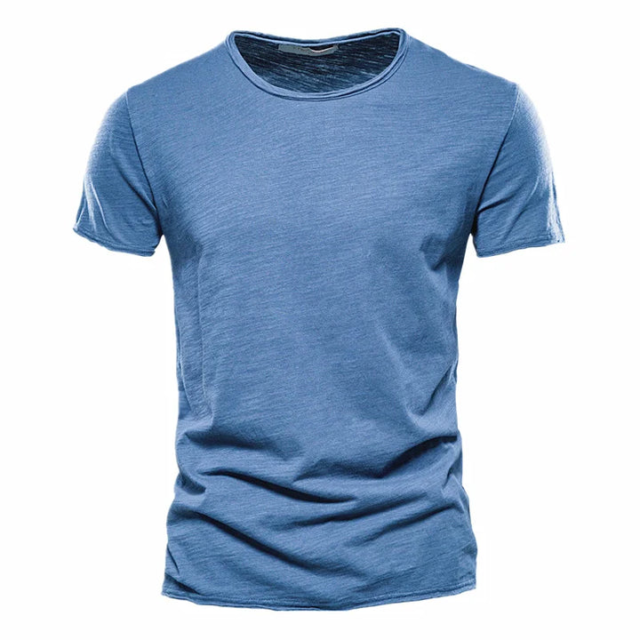 Herren Tailliertes T-Shirt Rundhalsausschnitt Kurzer Ärmel Einfarbiges T-Shirt | Alltag