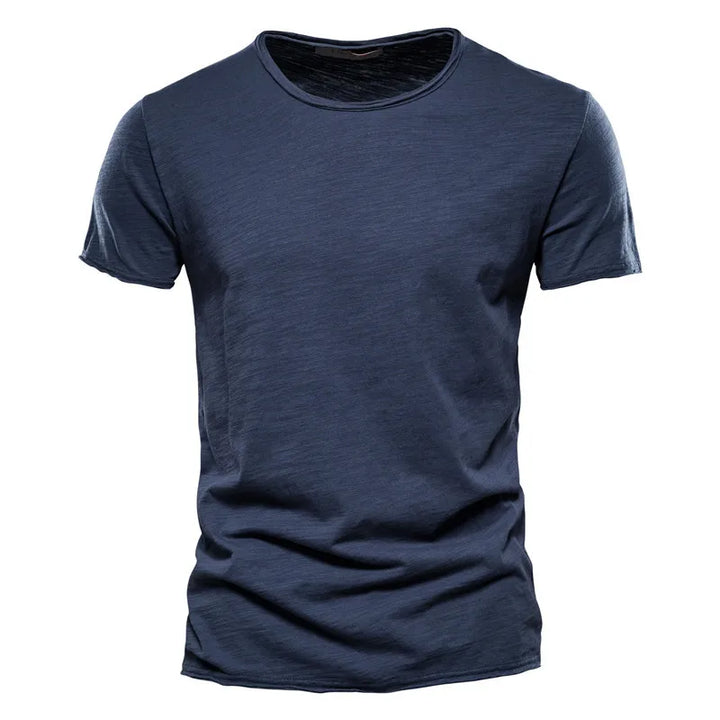 Herren Tailliertes T-Shirt Rundhalsausschnitt Kurzer Ärmel Einfarbiges T-Shirt | Alltag