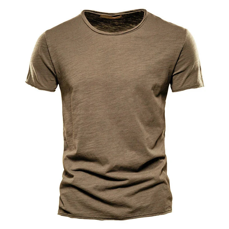 Herren Tailliertes T-Shirt Rundhalsausschnitt Kurzer Ärmel Einfarbiges T-Shirt | Alltag