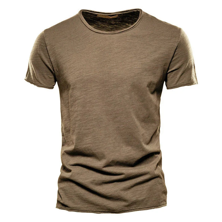Herren Tailliertes T-Shirt Rundhalsausschnitt Kurzer Ärmel Einfarbiges T-Shirt | Alltag
