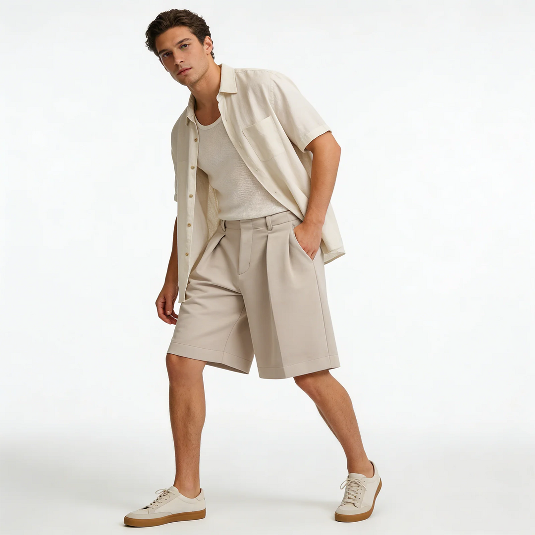 Men's Old Money Shorts – Wide Leg, Elastic Waist, Relaxed Fit