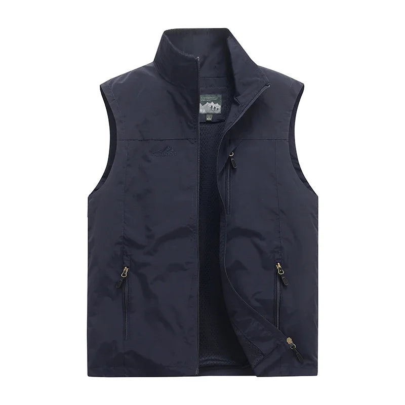 Men's Outdoor Vest | Stand Collar and Full-Length Zipper | Versatile Casual Style