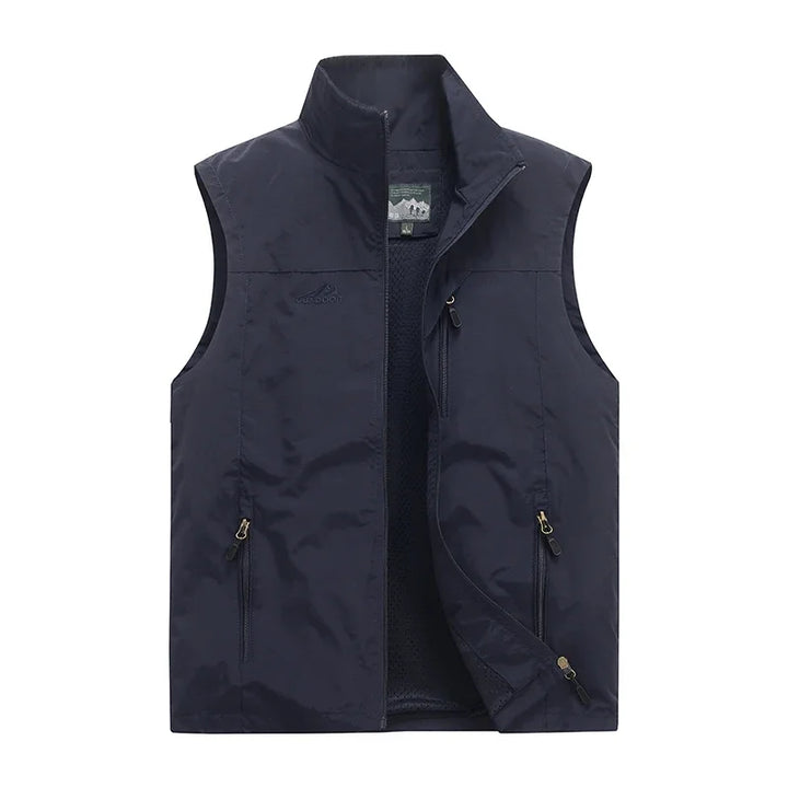 Men's Outdoor Vest | Stand Collar and Full-Length Zipper | Versatile Casual Style