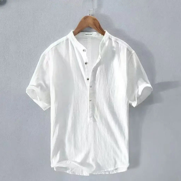 Men's Henley T-Shirt | Short Sleeves and V-Neck with Button Placket | Casual Travel Style