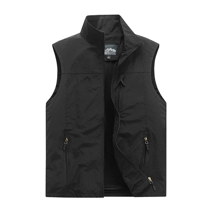 Men's Outdoor Vest | Stand Collar and Full-Length Zipper | Versatile Casual Style