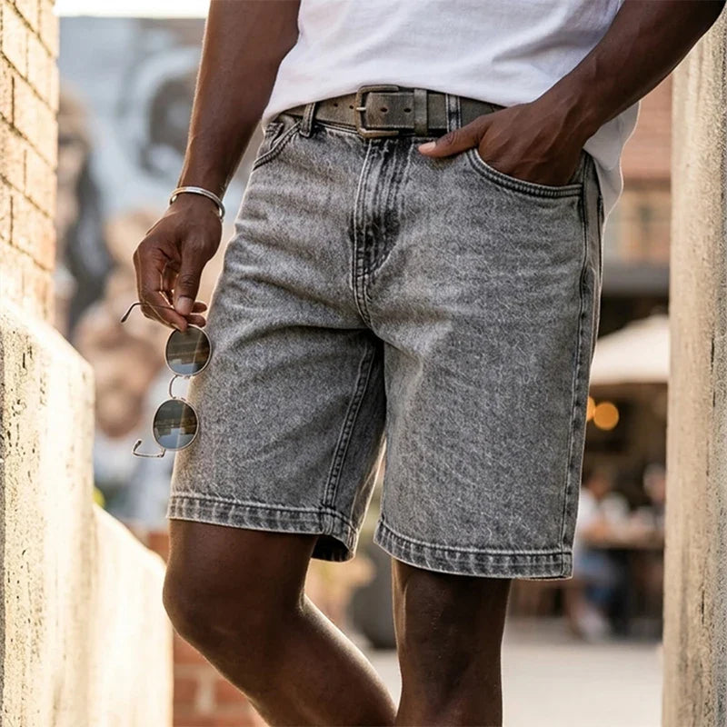 Herren Jeansshorts mit geradem Bein | Reguläre Passform