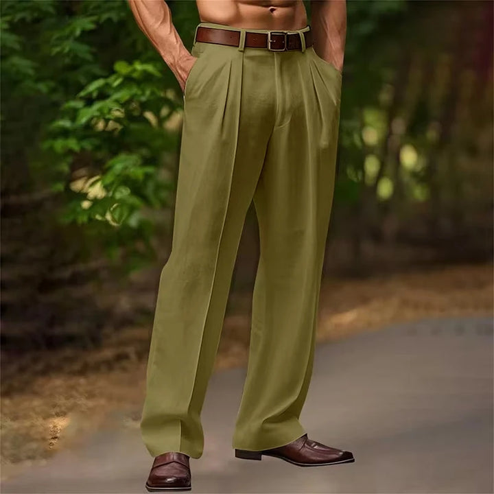 Herren Hose mit Bügelfaltenoptik | Gerades Bein und Lockere Passform | Stilvoller Freizeitlook