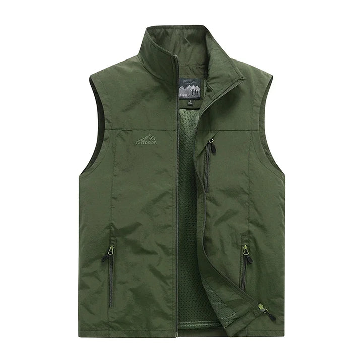 Men's Outdoor Vest | Stand Collar and Full-Length Zipper | Versatile Casual Style