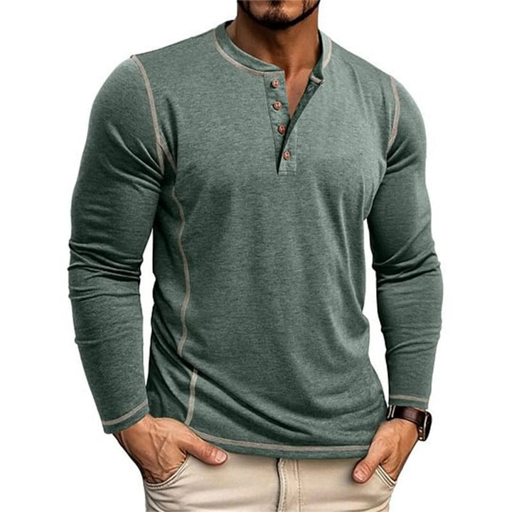 Herren Henley-Shirt | Knopfausschnitt und Lockere Passform | Sportlich-Lässiger Stil