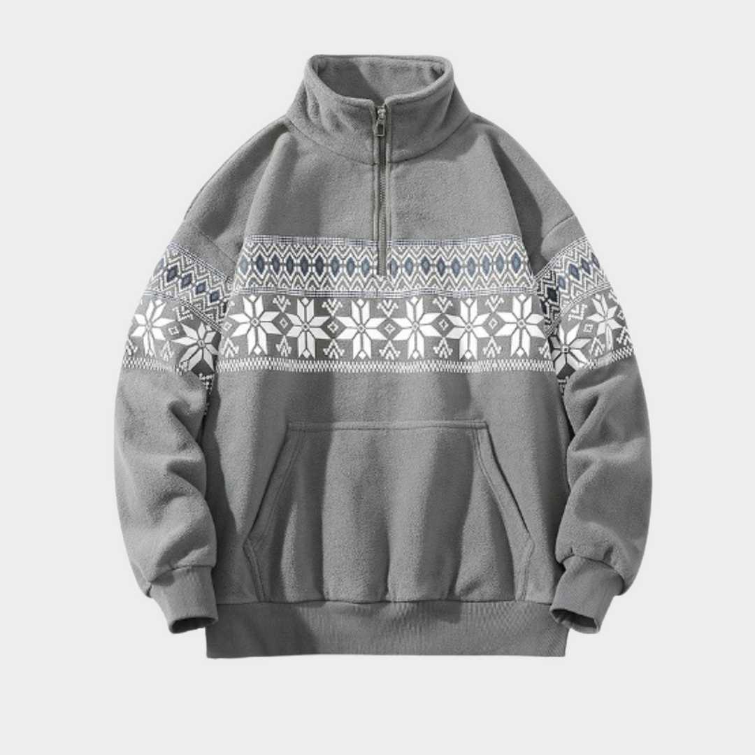 Stylish Nordic Zip Sweater – Warm & Modern
