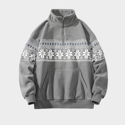 Stilvoller Nordic Zip-Pullover – Warm & Modern