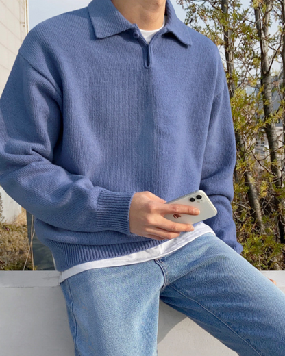 Alpine Woll-Polopullover – Eleganz & Luxus vereint