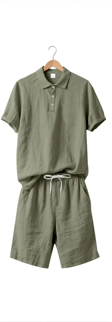 Herren Zweiteiler | Locker Geschnittenes Hemd und Shorts | Stilvoller Sommer-Look