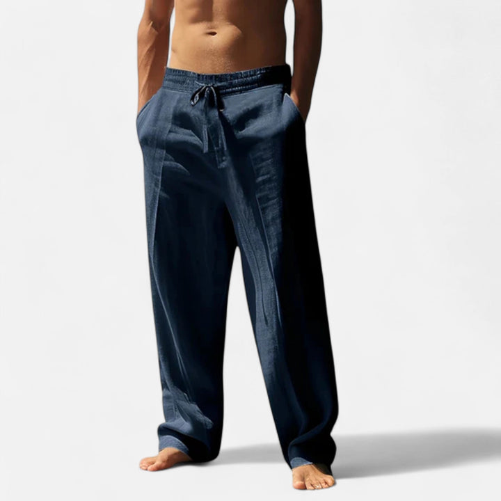 Herren Hose mit Weitem Bein | Hose mit Kordelzug | Lockere Silhouette | Entspannter Freizeitlook