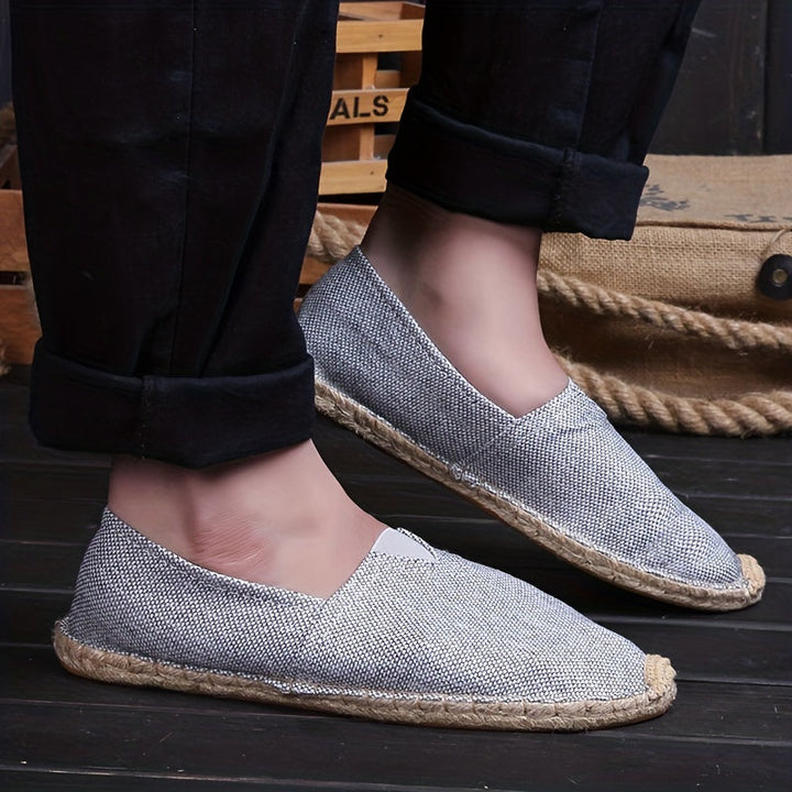 Herren Espadrilles | Slip-On Schuhe | Geflochtene Sohlenoptik | Lässiger Sommerstil