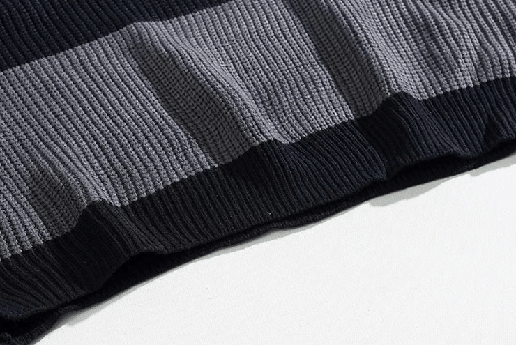 Striped Knit Shirt with Button Placket – Comfort & Elegance