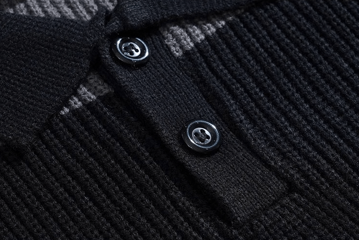 Striped Knit Shirt with Button Placket – Comfort & Elegance