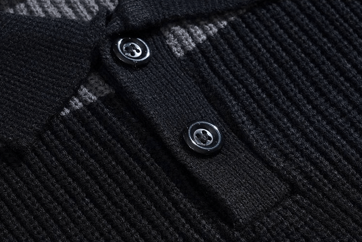 Striped Knit Shirt with Button Placket – Comfort & Elegance