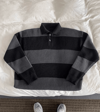 Gestreiftes Strickhemd mit Knopfleiste – Komfort & Eleganz