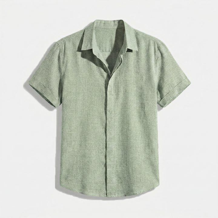 Herren Button-Up Hemd | Kurzarmhemd mit Strukturierter Optik | Gerader Schnitt | Freizeitlook