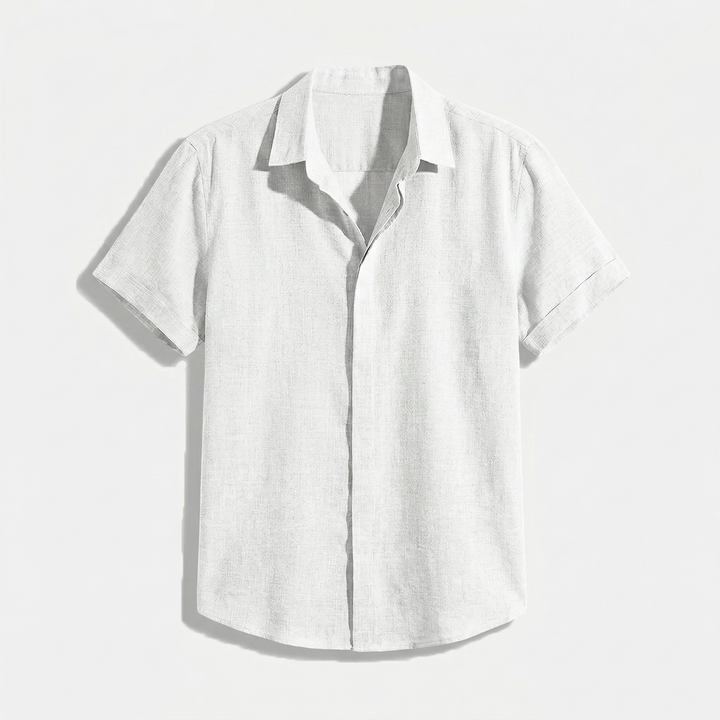 Herren Button-Up Hemd | Kurzarmhemd mit Strukturierter Optik | Gerader Schnitt | Freizeitlook