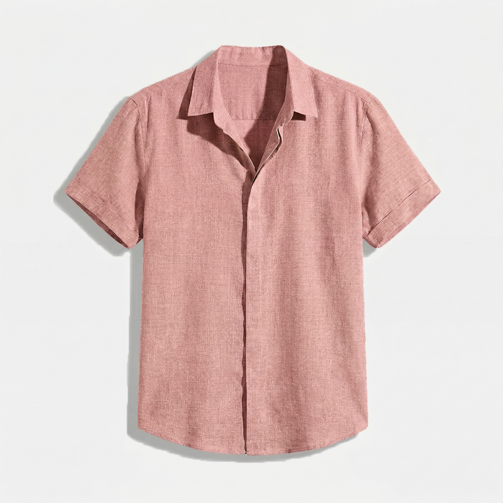 Herren Button-Up Hemd | Kurzarmhemd mit Strukturierter Optik | Gerader Schnitt | Freizeitlook
