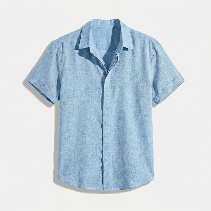 Herren Button-Up Hemd | Kurzarmhemd mit Strukturierter Optik | Gerader Schnitt | Freizeitlook