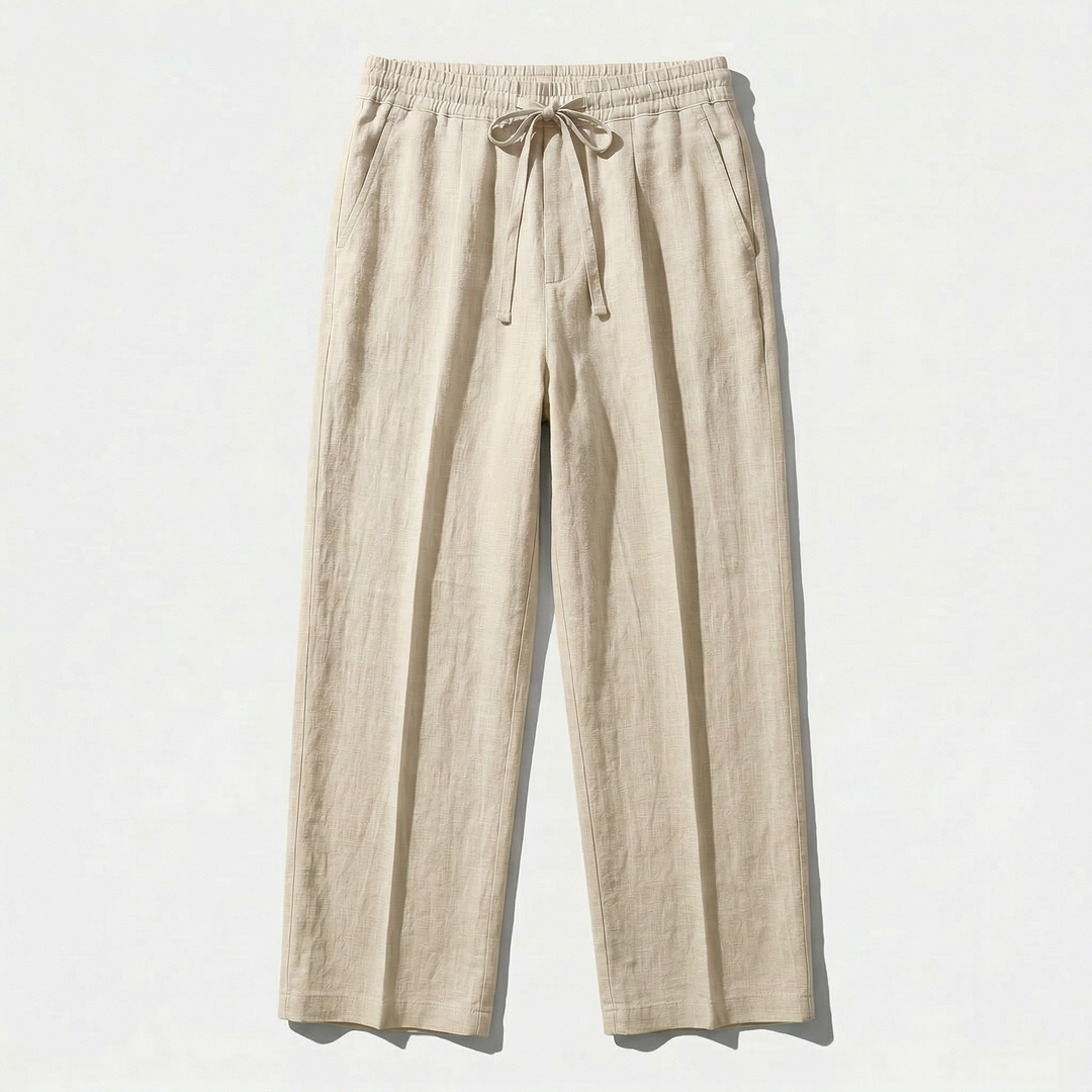 Herren Hose mit Weitem Bein | Hose mit Kordelzug | Lockere Silhouette | Entspannter Freizeitlook