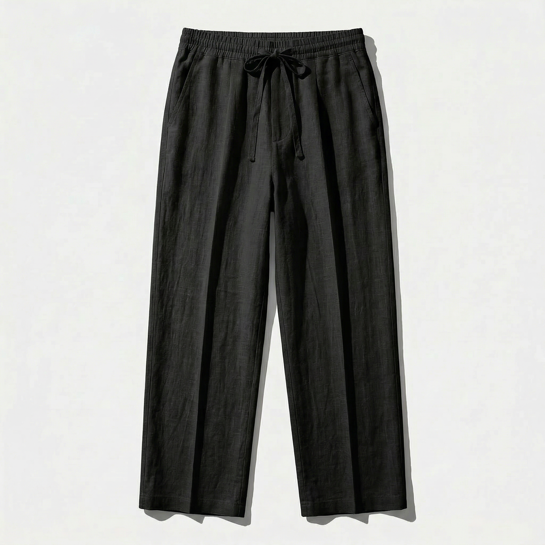Herren Hose mit Weitem Bein | Hose mit Kordelzug | Lockere Silhouette | Entspannter Freizeitlook