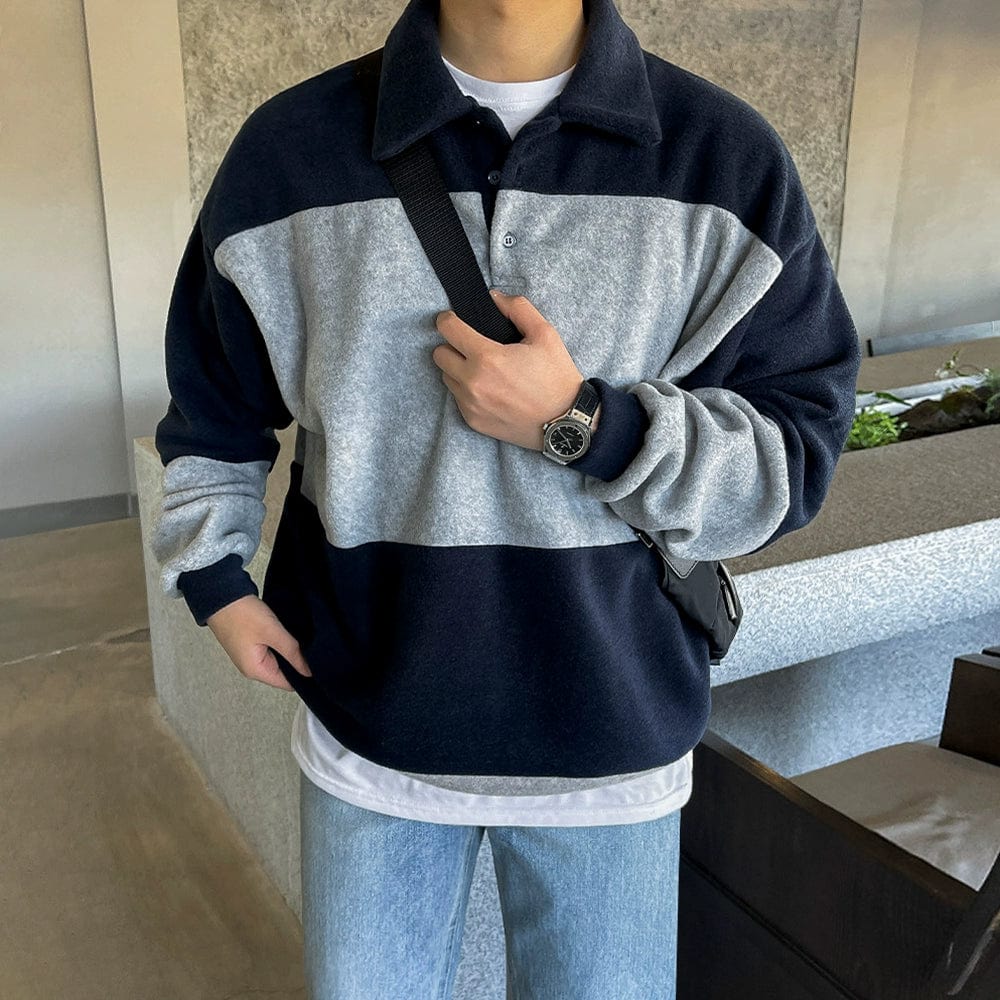 Contrast Polo Knit Sweater – Classic Meets Modern