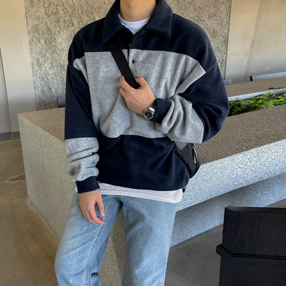 Contrast Polo Knit Sweater – Classic Meets Modern