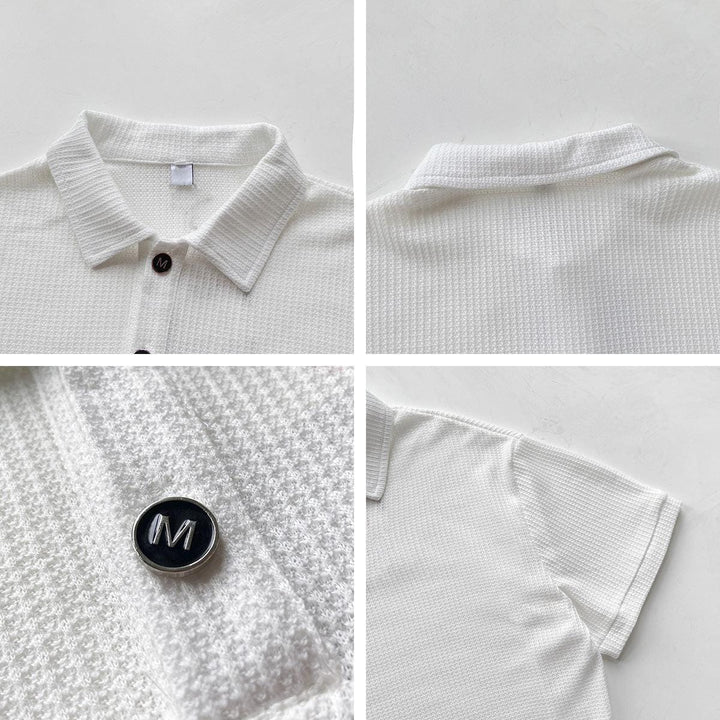 Short Sleeve Knit Shirt with Collar – Stylish & Comfortable