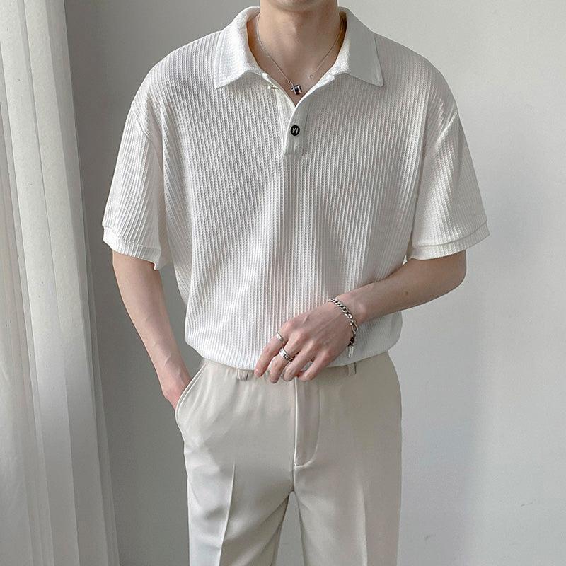 Short Sleeve Knit Shirt with Collar – Stylish & Comfortable